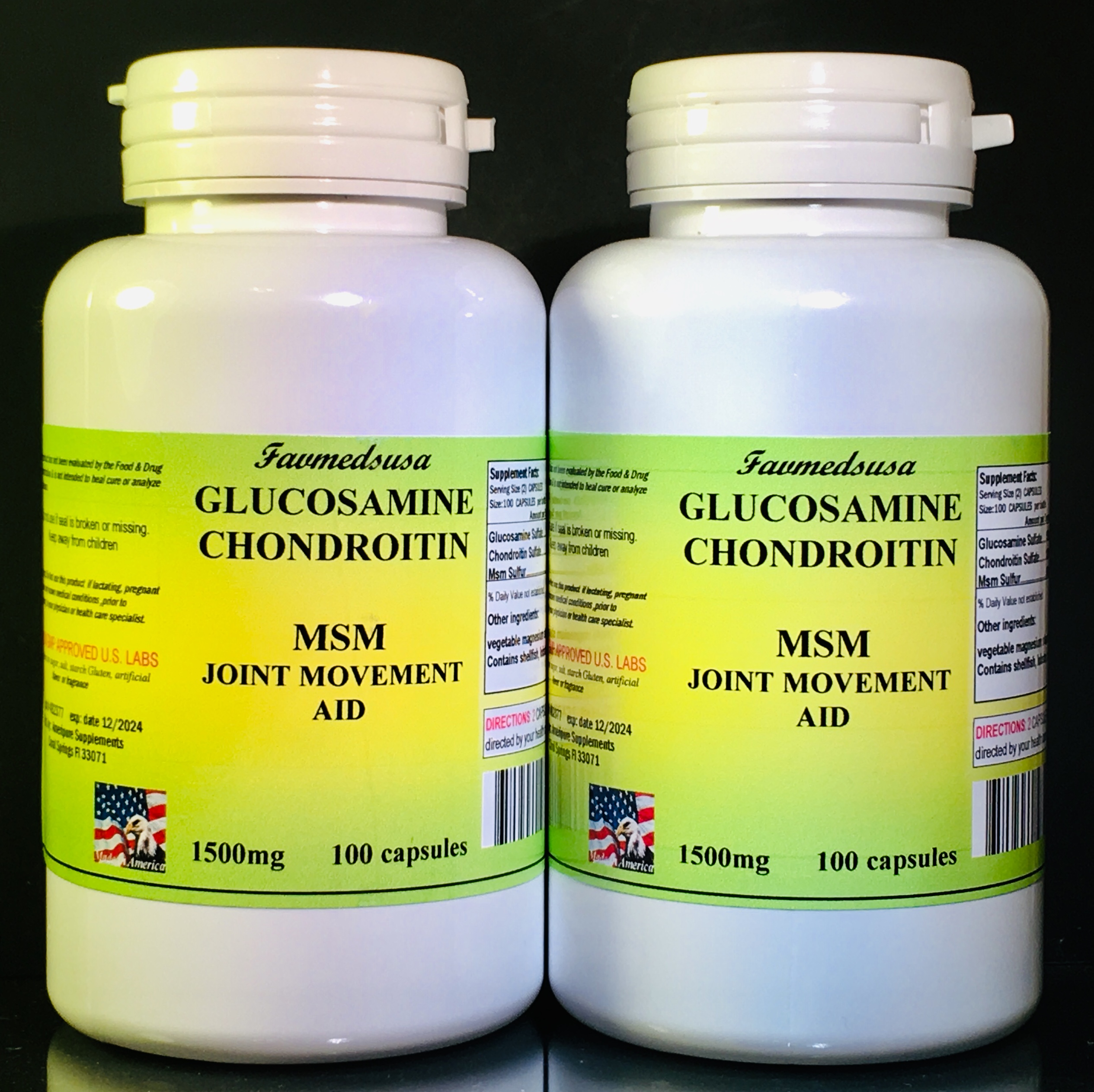 Glucosamine Chondroitin +MSM, arthritis, bone, joints - 100 capsules ...