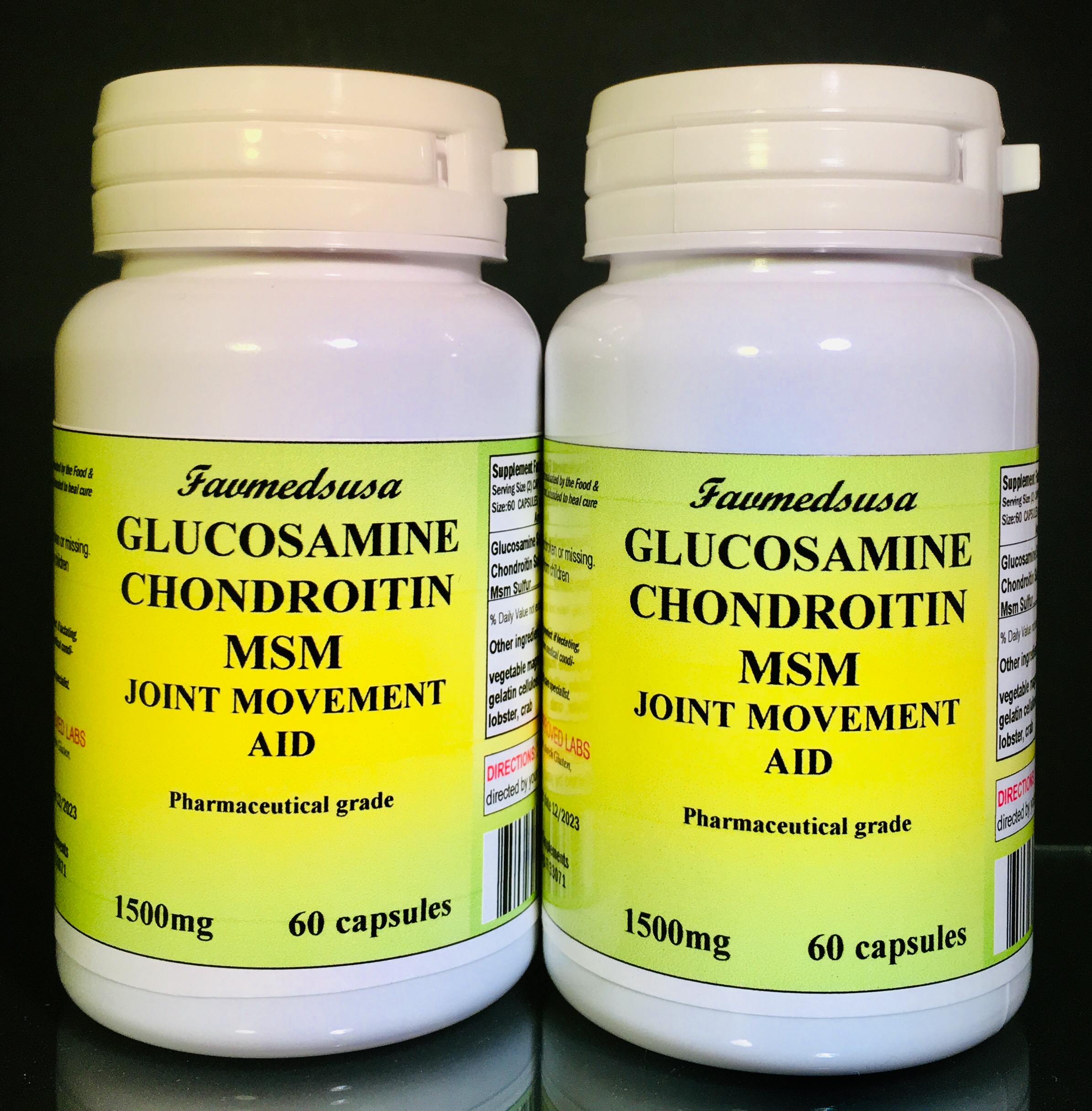 Glucosamine Chondroitin +MSM, arthritis, bone, joints - 60 capsules ...